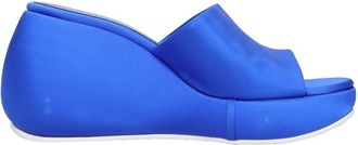 Casadei Mules Zeppa in Raso - Dames - Sleehakken - Blauw - 37 EU - Leer - Schoenen