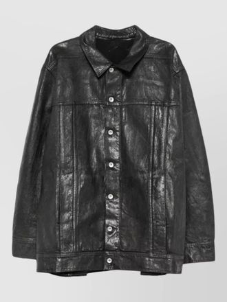 Rick Owens denim coated long-sleeve jacket