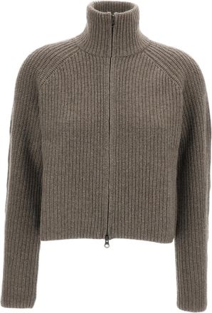 Lisa Yang Beige Sadie Heavy-Knit Cashmere Cardigan