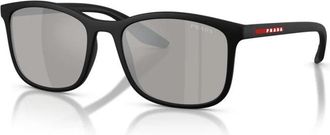 Prada PSA08S 1BO2B0 Matte Black/Light Grey Silver Mirror