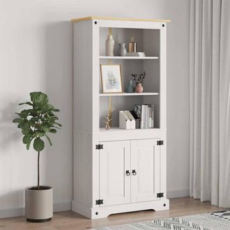 Berkfield Home Decorative Cupboard Mexican Pine Corona Range White 80x40x170 cm | Size: 80 x 40 x 170 cm