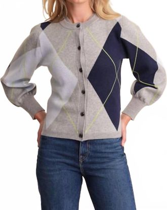 525 america Noelle Argyle Cardigan In Multi