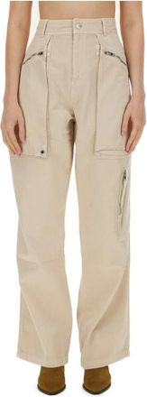 Isabel Marant Cargo Trousers with Zipper Detail - female - Isabel Marant - Wide Trousers - Beige - M - Trousers