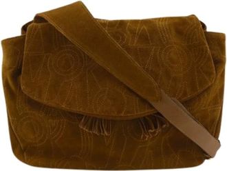Ferragamo Pre-owned Cross Body Bags, female, Brown, Size: ONE SIZE Pre-owned Suede Shoulder Bag