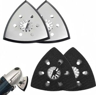 OEM Platorello Abrasivo Triangolare Sottile E Supporto Per Levigatrice Multifunzione, 93 Mm, Confezione Da 4