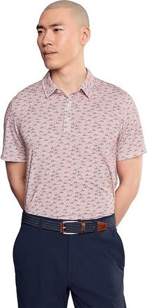 L.L.Bean Comfort Stretch Performance Party Polo Short Sleeve Print Mens Regular Mens Clothing Shell Pink Fisherman : XL, Polyester/Spandex
