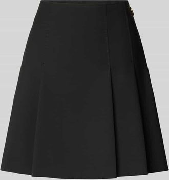 HUGO BOSS A-Linie Faltenrock mit Label-Zipper Modell ROBALLO in Black, Größe 32