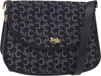 Celine Pre-owned Cross Body Bags, female, Blue, Size: ONE SIZE Pre-owned Vintage Canvas Cross Body Bag