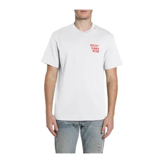 Replay T-Shirts, male, White, Size: XL Crew Neck T-Shirt