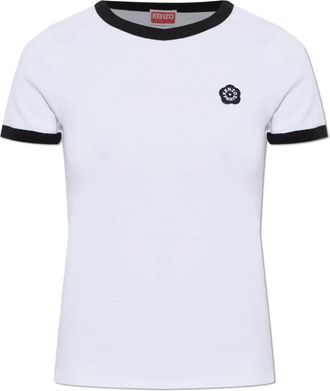 Kenzo T-shirt met applicatie - Dames - T-shirts - Wit - XS - Leer - Tops