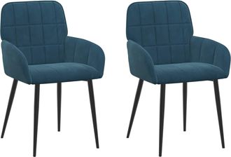 vidaXL Sillas De Comedor 2 Uds. Terciopelo Azul 57 X 50 X 85 Cm Vidaxl