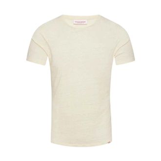 Orlebar Brown T-Shirts, male, White, S, Light Linen Latte Tee