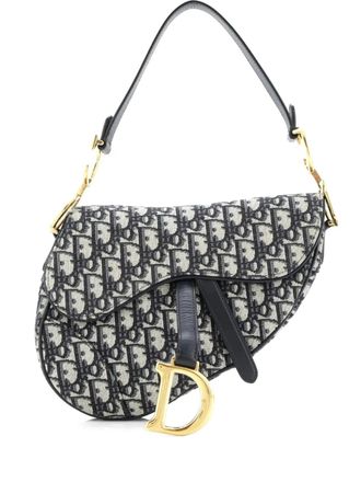 Dior Saddle Handbag Oblique Canvas Medium shoulder bag - Blu