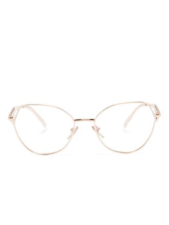 Prada triangle-logo glasses - Gold
