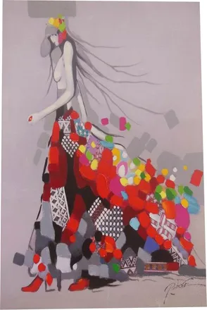 Biscottini International Cuadro &Oacute;leo Sobre La Tela Pintado A La Mano Moda
