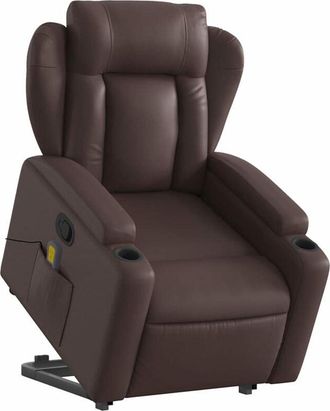 vidaXL Vidaxl - Sill&oacute;n Reclinable De Masaje De Pie De Cuero Sint&eacute;tico Marr&oacute;n
