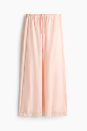 H&M Kordelzughose mit Spitze - Puderrosa