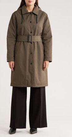 Bernardo Hooded Raincoat in Olive at Nordstrom Rack, Size Xx-Large