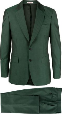Fursac tonal-striped single-breasted virgin wool suit - men - Virgin Wool/Polyester/Viscose - 56 - Green
