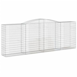 Berkfield Home Arched Gabion Basket 400x50x140/160 cm Galvanised Iron in Silver