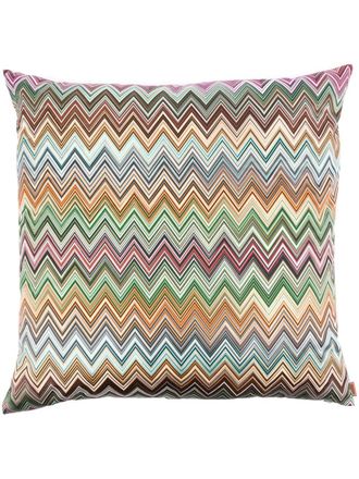 Missoni Home Jarris zigzag-pattern cushion (60cmx60cm) - unisex - Cotton/Cotton/Feather Down - One Size - Brown
