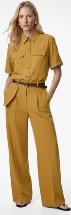 Koton Wide Leg Belted Trousers with Pocket Detail in Khaki at Nordstrom, Size 10