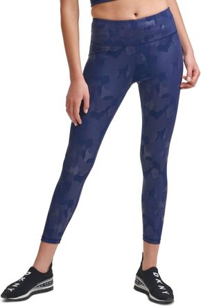 DKNY Sport Cloud Camo Printed High-Waist Leggings In Galaxy Cloud Camo