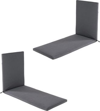 EDÈN JARDÍ Pack de 2 cojines para tumbona de jardín lux antracita 196x60x5 cm