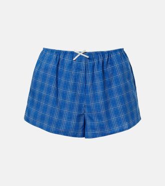 Faithfull The Brand Leya plaid cotton shorts