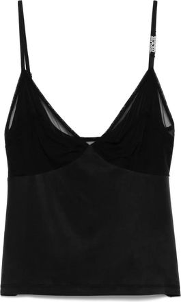 Versace Jeans Couture mesh-panelling top - Black