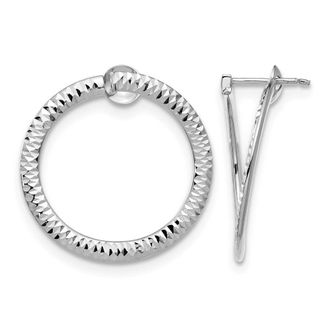 Diamond2Deal 14K White Gold Polished Flexible Hoop Earrings