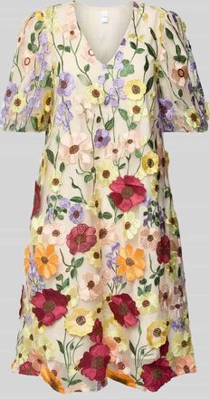 Vero Moda Knielanges Cocktailkleid mit V-Ausschnitt Modell FLOWERING in Hellrosa, Größe 36