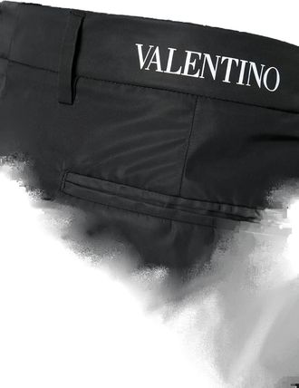 Valentino Straight-Leg Nylon Trousers - Black