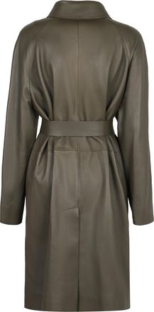 Fendi Womens Grainy Deer Leather Jacket Wood