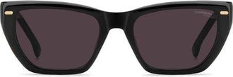 Carrera 52mm Rectangular Sunglasses in Black/Mauve at Nordstrom