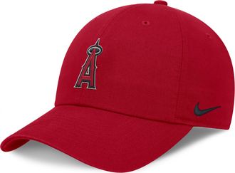 Nike Los Angeles Angels Evergreen Club Nike Mens MLB Adjustable Hat in Red | NB016DLANG-BEK
