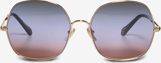 Chloé Sechseckige Metall-Sonnenbrille