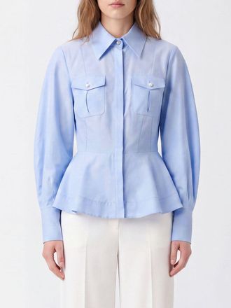 Elisabetta Franchi Camicia slim fit in cotone con tasche a toppa
