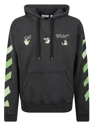 Off-white Black Bacco Arrow Hooded Cotton Sweatshirt