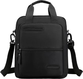 Generic Compatible For Mens Shoulder Messenger Bag Large Capacity 13 Waterproof Briefcase Oxford Cloth Crossbody Bags(Black)