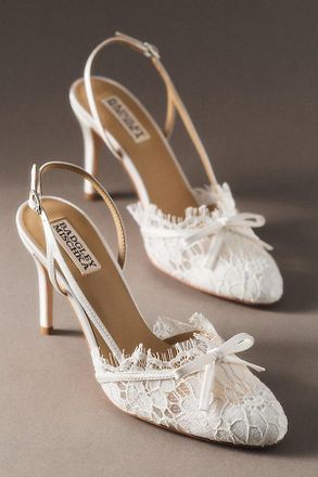Badgley Mischka Oakville Slingback Lace Bow Heels