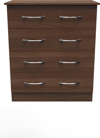 Welcome Furniture Alton Ready Assembled 4 Drawer Chest in Noche Walnut - Welcome Furniture | TJ Hughes