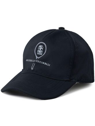 Brunello Cucinelli Cappello da baseball con logo - Nero