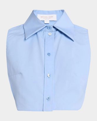 Michael Kors Point-Collar Cotton Poplin Dickey