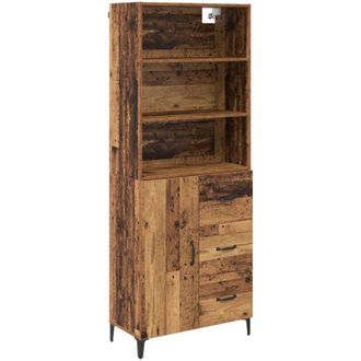 vidaXL Highboard Old Wood 69.5 x 34 x 180 cm Engineered Wood vidaXL