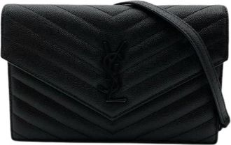 Saint Laurent Pre-owned Cassandre Schoudertas - Dames - Vintage Schoudertas - Zwart - ONE Size - Leer - Vintage