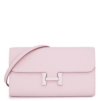 Herm&egrave;s Pale Pink Epsom Leather Long Wallet (Bi-Fold) (Pre-Owned)