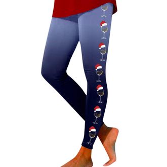 Generic Womens Christmas Novelty Print Legging Yoga Leggings Christmas Legging Snowflake Santa Reindeer Stretch Funny Yoga Pants Xmas Costume Ladies Winter Th