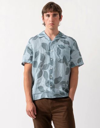 Oliver Sweeney Mens Oliver Sweeney Marvao Mens Linen Shirt - Blue - Size: 38/Regular
