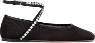 Amina Muaddi Ane Mesh Crystal Flats, Brand Size 36.5 ( US Size 6.5 )